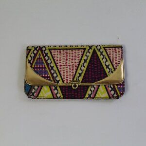 Women's HM Yellow Patterned Clutch – Bright & Stylish Accessory